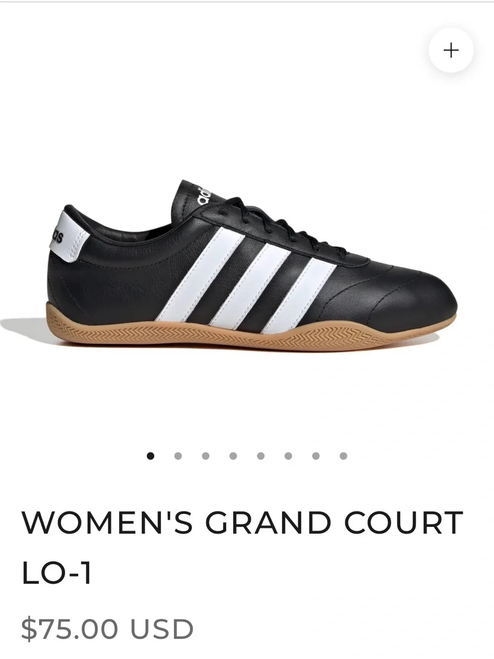 NIB | adidas Women's Grand Court Low Sneakers | Black/White/Gum - Picture 1 of 16